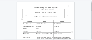 Hướng Dẫn Ghi Tờ Khai Đăng Ký Kết Hôn Với Người Nước Ngoài