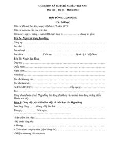 Hợp Đồng Lao Động: Khái Niệm, Phân Loại, Nội Dung và Mẫu